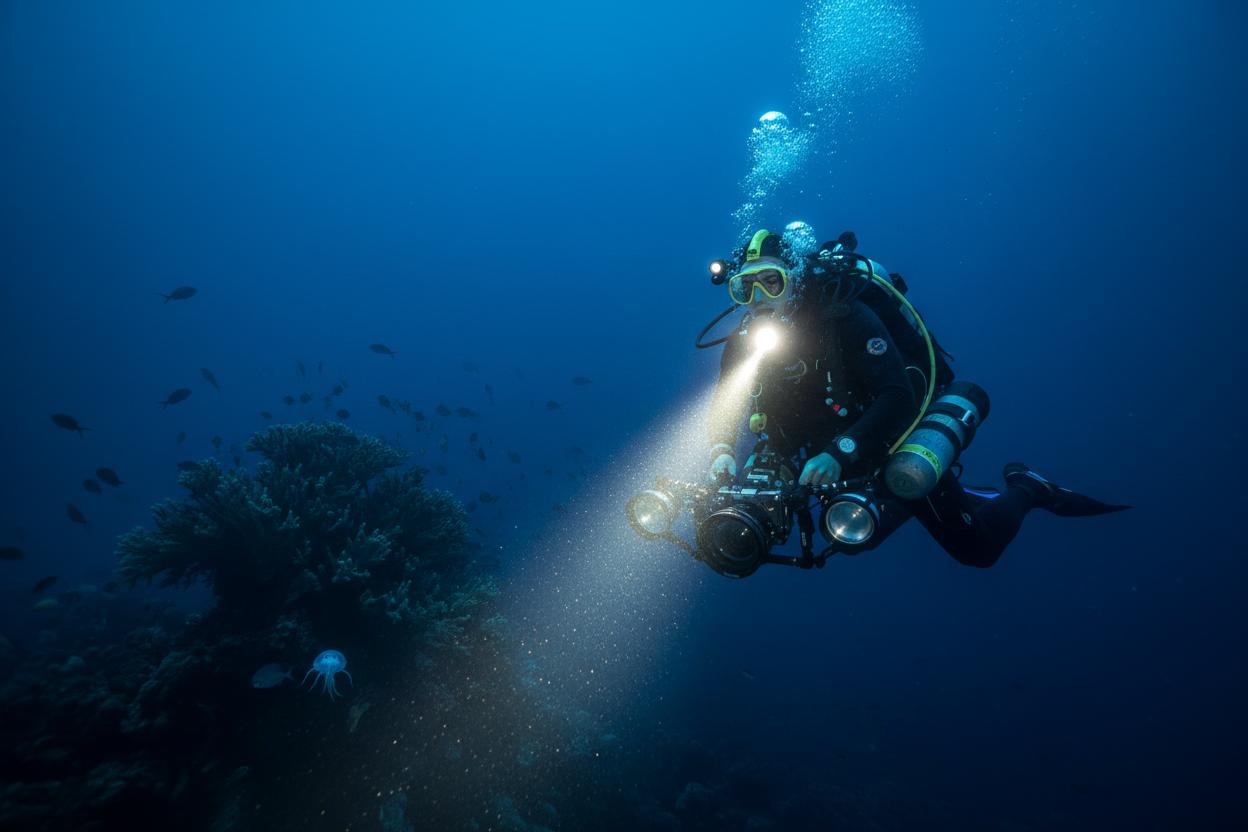 Дайвер на глубине